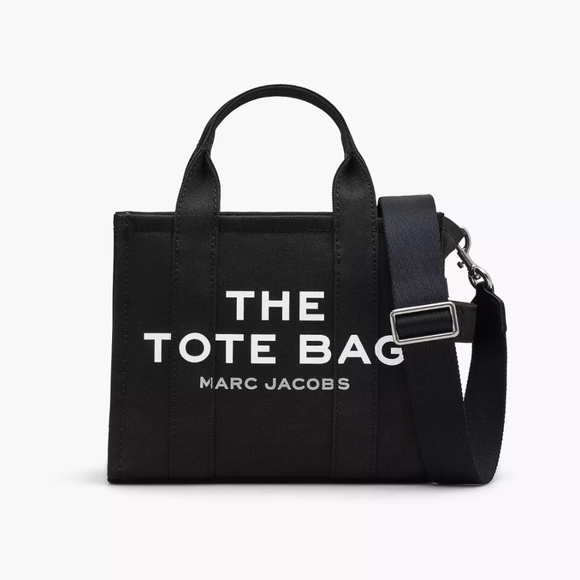MARC JACOBS - Small Canvas Tote in Black with White Logo - MSRP $175 - BNWT - Picture 1 of 6
